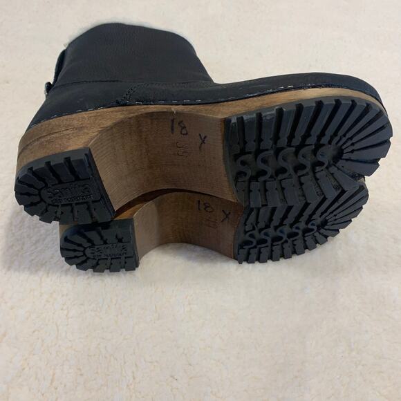 Sanita Womens Silkan Leather Clog Boots 39 Black with Wool Lining Made in Poland - Picture 6 of 6